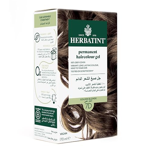 Herbatint Permanent Haircolor Gel, 7D Golden Blonde, Alcohol Free, Vegan, 100% Grey Coverage - 4.56 oz Beauty & Personal Care Herbatint