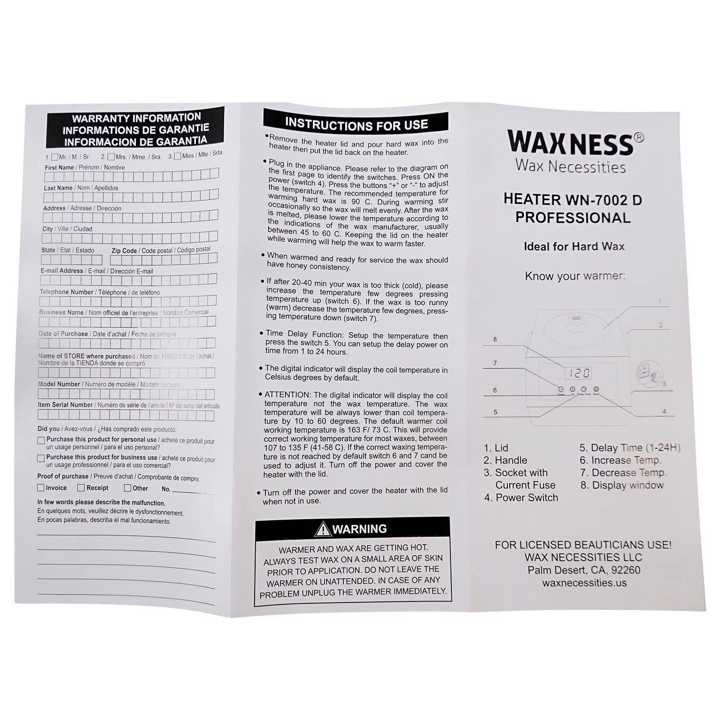 Waxness Extra Large Digital Wax Heater WN-7002 D Holds 10 lb Beauty and Personal Care Waxness