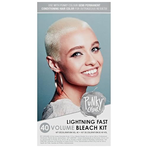 Punky Colour Lightning Fast 40 Volume Hair Bleach Kit - Hair Lightener & Toner for Blonde Coloring, At Home DIY Bleaching Transformation Beauty & Personal Care Punky