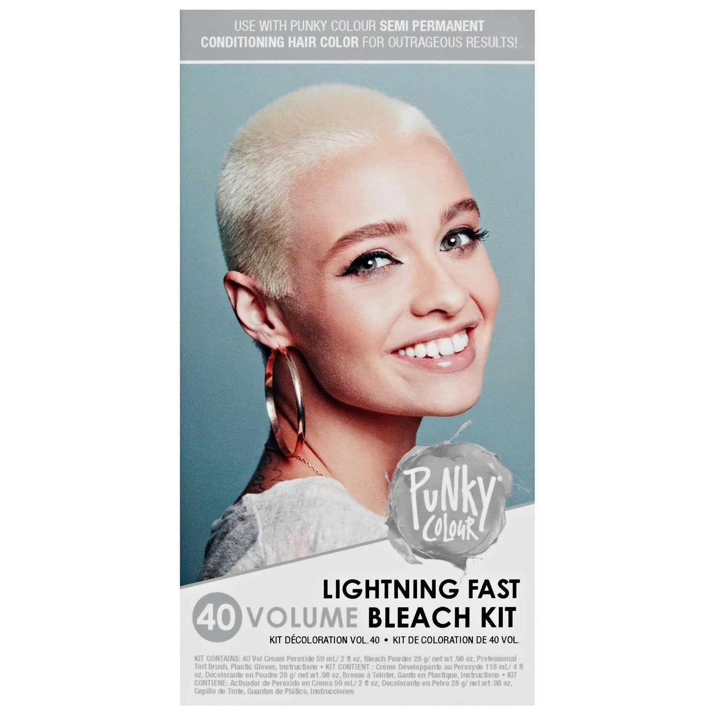 Punky Colour Lightning Fast 40 Volume Hair Bleach Kit - Hair Lightener & Toner for Blonde Coloring, At Home DIY Bleaching Transformation Beauty & Personal Care Punky