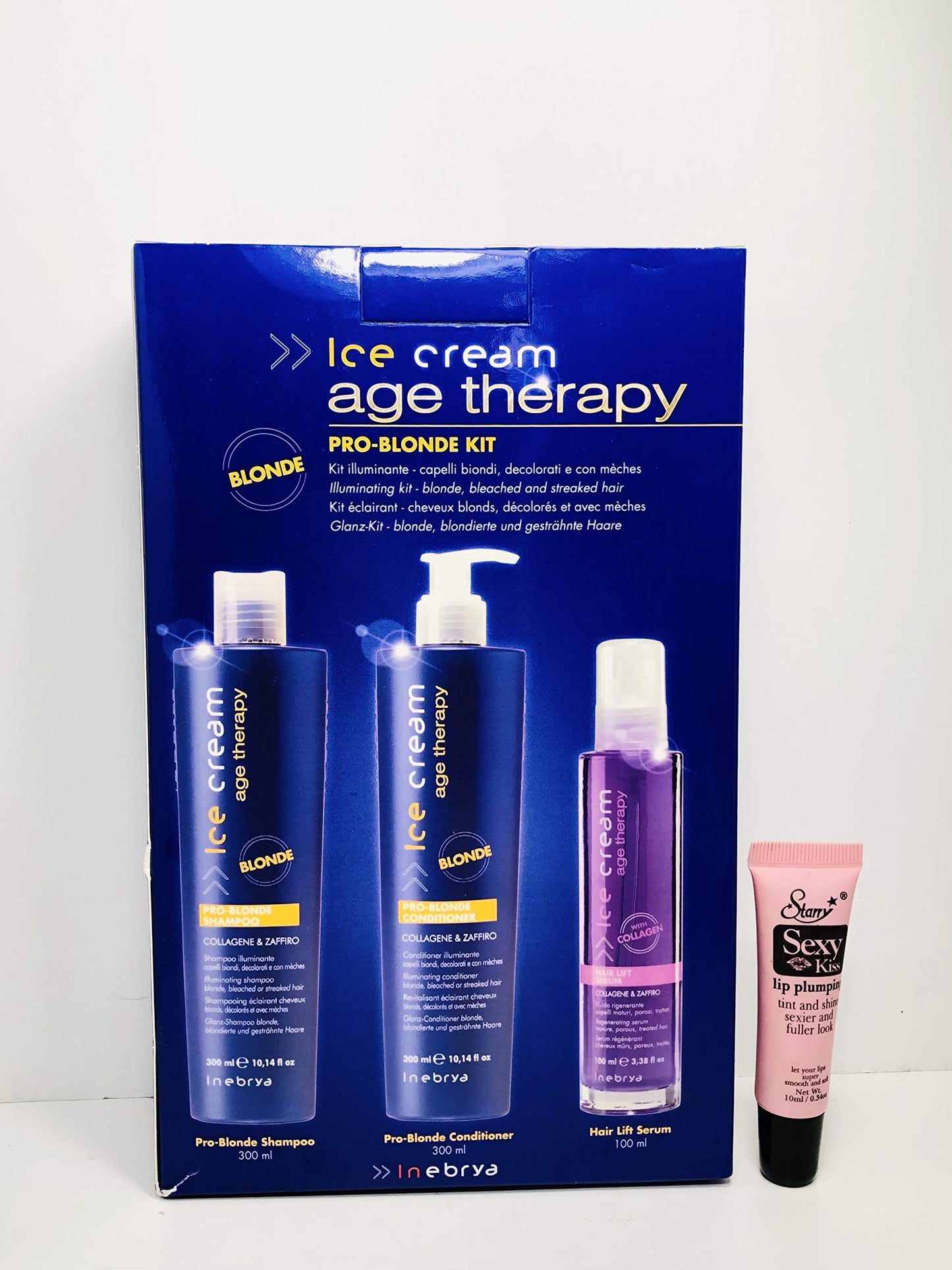 Inebrya ice Cream Age Therapy Pro-Blonde Kit ((Hair Lift Shampoo 10.14oz, Conditioner 10.14oz & Hair Lift Serum 3.38oz), 300ml 100ml Beauty & Personal Care Inebrya