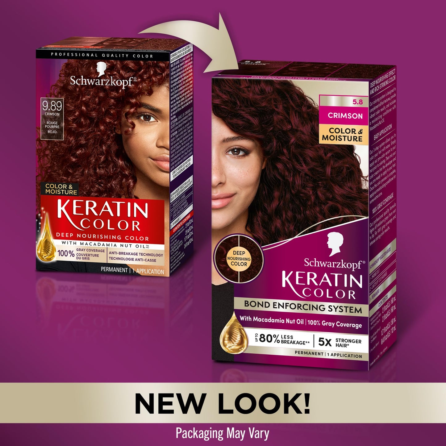 Schwarzkopf Keratin Color Permanent Hair Dye Cream, 5.8 Crimson, 1 Application - Professionally Inspired Hair Color Enriched with Keratin Beauty & Personal Care Schwarzkopf