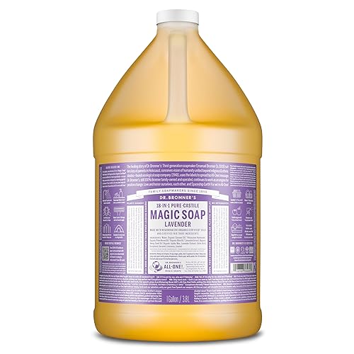 Dr. Bronner's Pure-Castile Magic Soap Liquid (Lavender, 1 Gallon) - Made with Regenerative Organic Certified Oils- For Face, Hair, Laundry, Dishes Beauty & Personal Care Dr. Bronner's