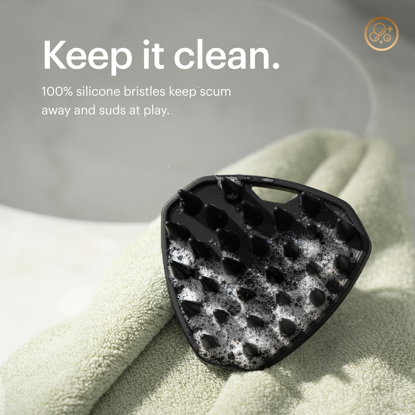 MANSCAPED® The Scalp Buffer Men’s Silicone Head Scrubber - Premium Cleansing & Exfoliating Hair Brush, Ergonomic Handheld Design for Gentle Scalp Beauty and Personal Care MANSCAPED