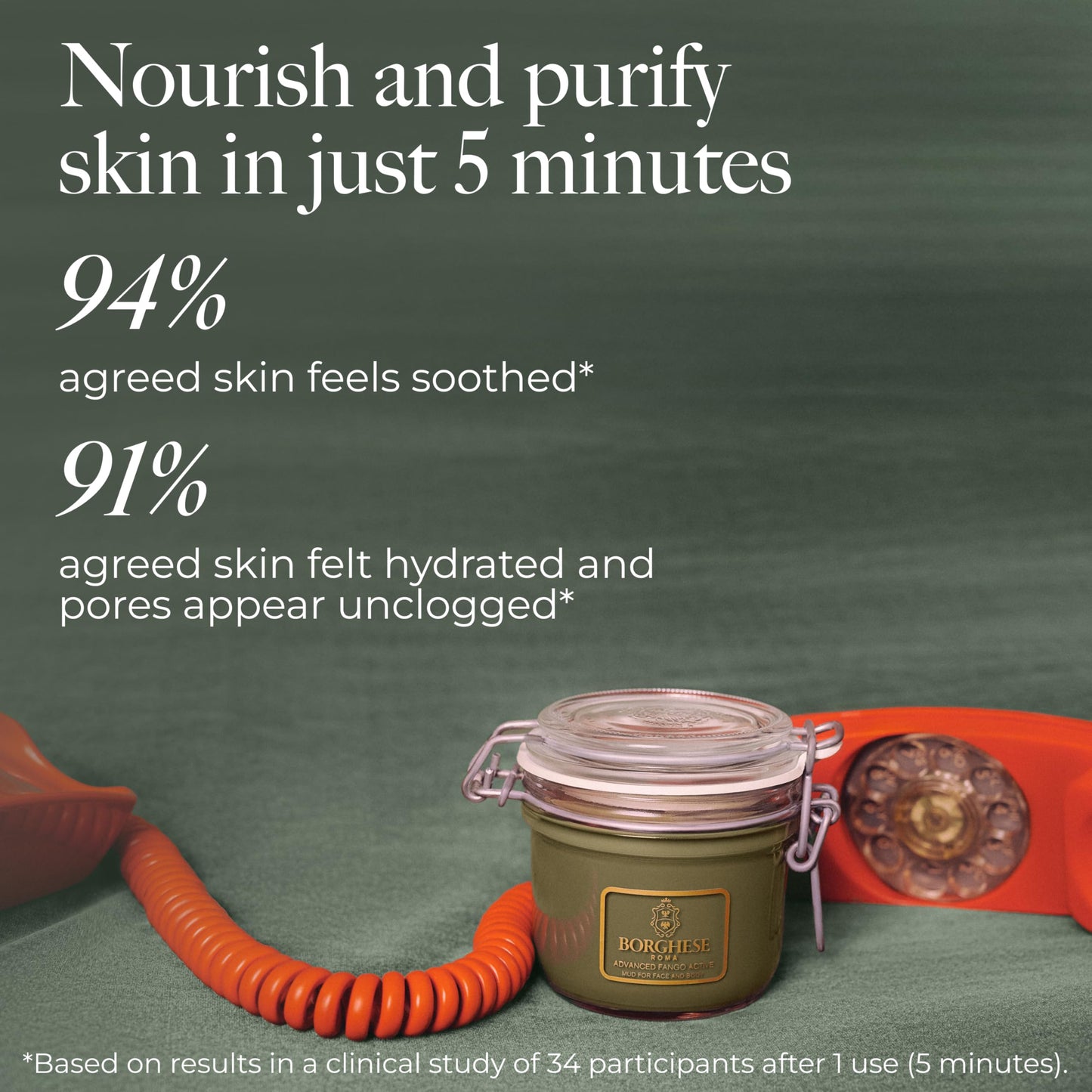 Borghese Advanced Fango Active Mud Mask for Face and Body - Exfoliating to Purifying Face Mask with Bentonite Clay & Hyaluronic Acid For Normal Beauty & Personal Care Borghese