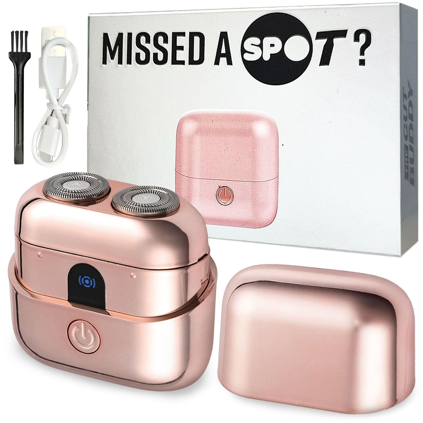 The Cut Buddy The SPOT Electric Shaver for Women, Wet & Dry Bikini Razor, Cordless Hair Removal for Legs & Face, 1 Unit, Rose Gold - Metallic Beauty and Personal Care The Cut Buddy