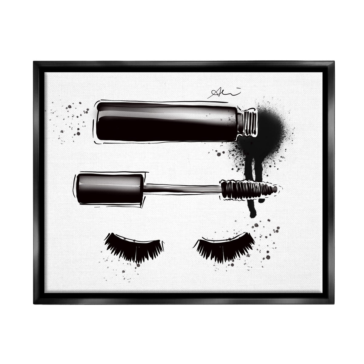 Stupell Industries Glam Mascara Lashes Makeup Floating Framed Wall Art, Design by Alison Petrie Beauty & Personal Care Stupell Industries