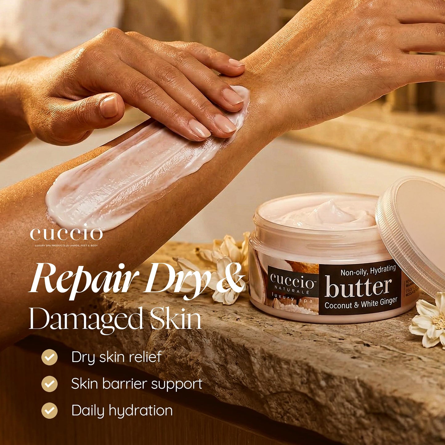 Cuccio Naturale Butter Blends - Ultra-Moisturizing, Renewing, Smoothing Scented Body Cream - Deep Hydration For Dry Skin Repair - Made With Natural Beauty & Personal Care Cuccio