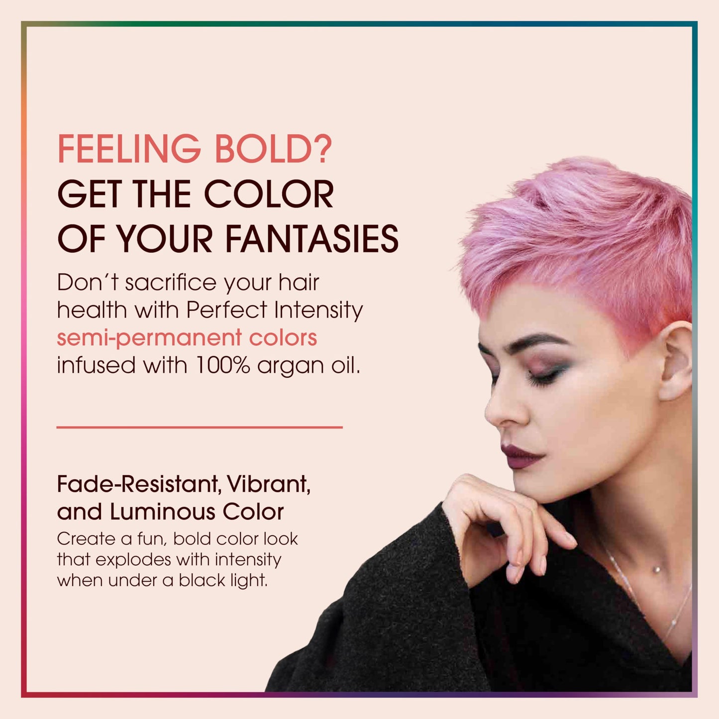Argan Oil Perfect Intensity Semi-Permanent Color Cream - Pastel Bubblegum by One n Only for Unisex - 3 oz Hair Color Beauty & Personal Care One 'N Only