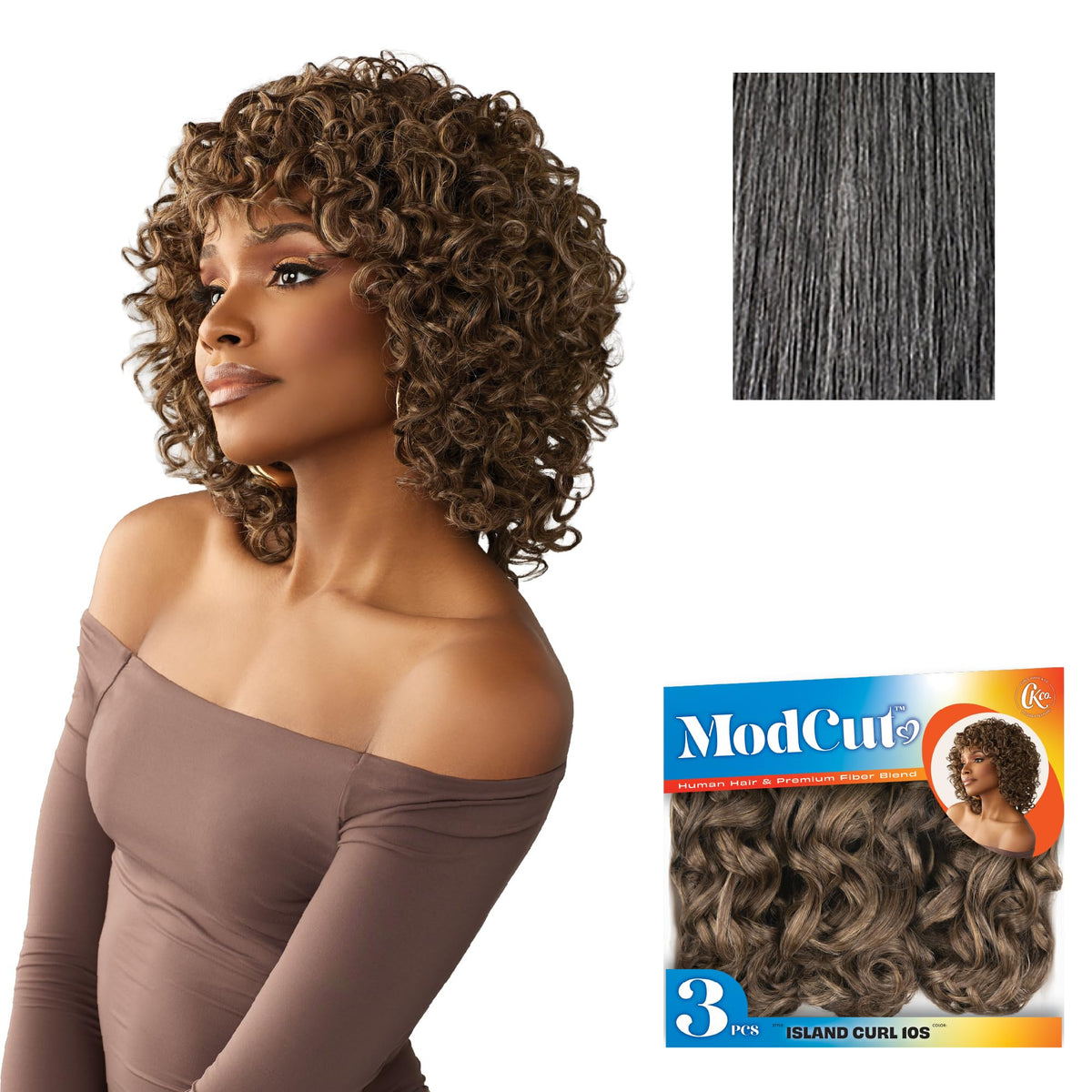 Sensationnel Curls Kinksandco ModCut 3pcs Bundles -Island Curl 10S,M44
