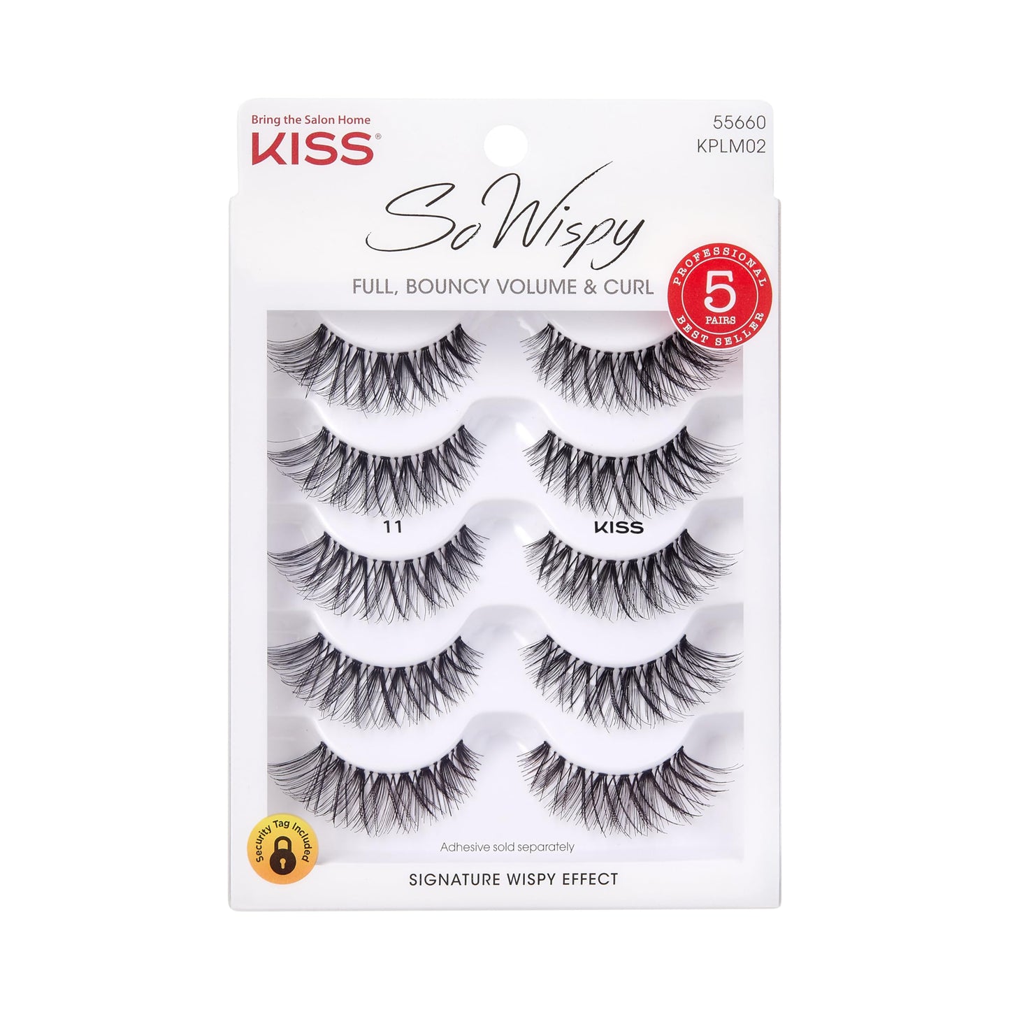 KISS So Wispy, False Eyelashes, 'Style #11', 12mm, Includes 5 Pairs Of Lashes, Easy to Apply, Reusable Lash Clusters Beauty & Personal Care KISS