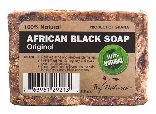 By Natures 100% Natural African Black Soap Original 3.5 Oz (Pack of 1) Beauty & Personal Care By Natures