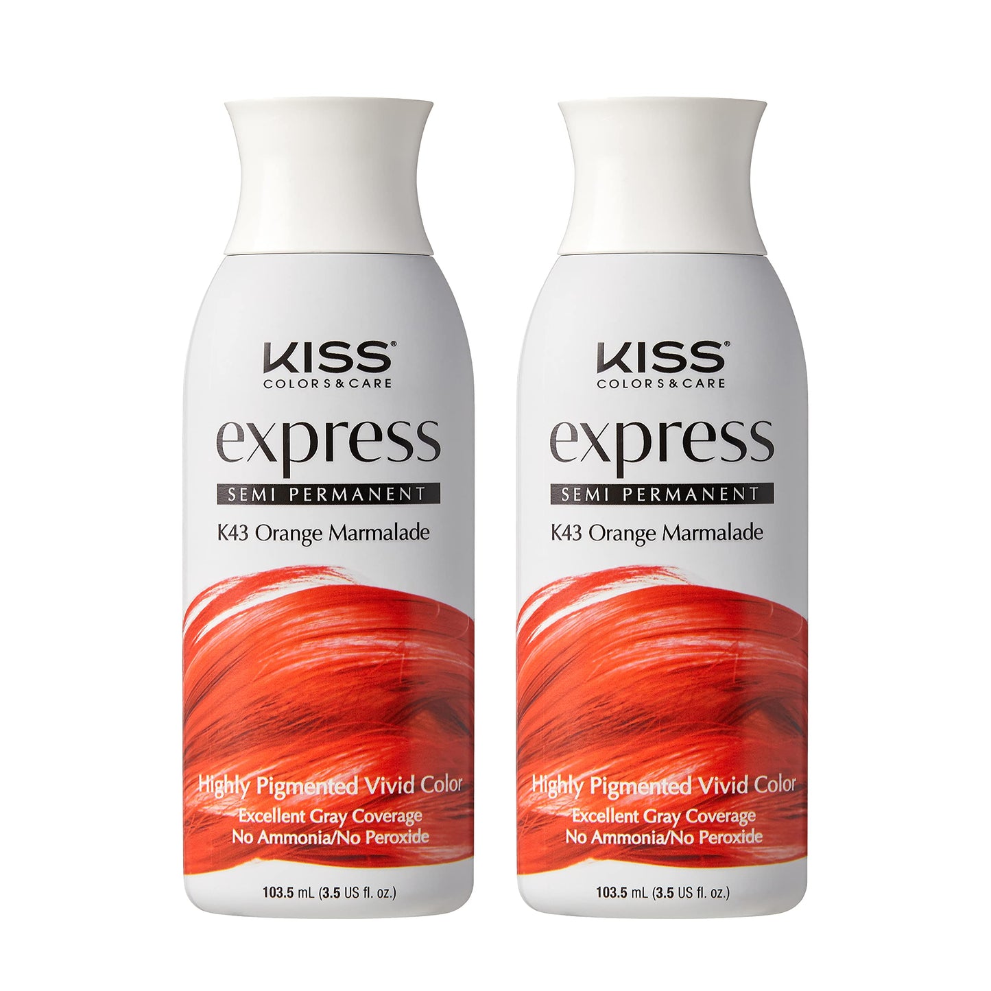 Kiss Express Semi-Permanent Hair Color 100mL (3.5 US fl.oz) (2 PACK, Orange Marmalade) Beauty & Personal Care KISS