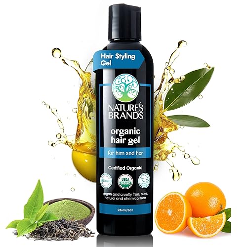 Nature’s Brand - Herbal Choice Mari Organic Hair Gel, 8 Oz - All-Day Hold for Curly & Straight Hair, Nourishing, Rosehip & Olive Oil Gel with Sweet Beauty & Personal Care Nature's Brands