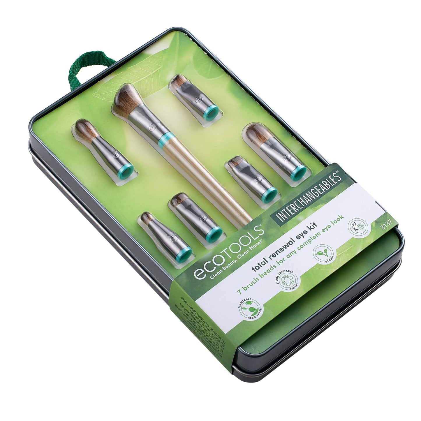 EcoTools Interchangeables Total Renewal Eye Makeup Brush Kit, Customizable Makeup Brushes for Eyeshadow, Travel-Friendly Kit, Eco-Friendly Synthetic Beauty & Personal Care EcoTools