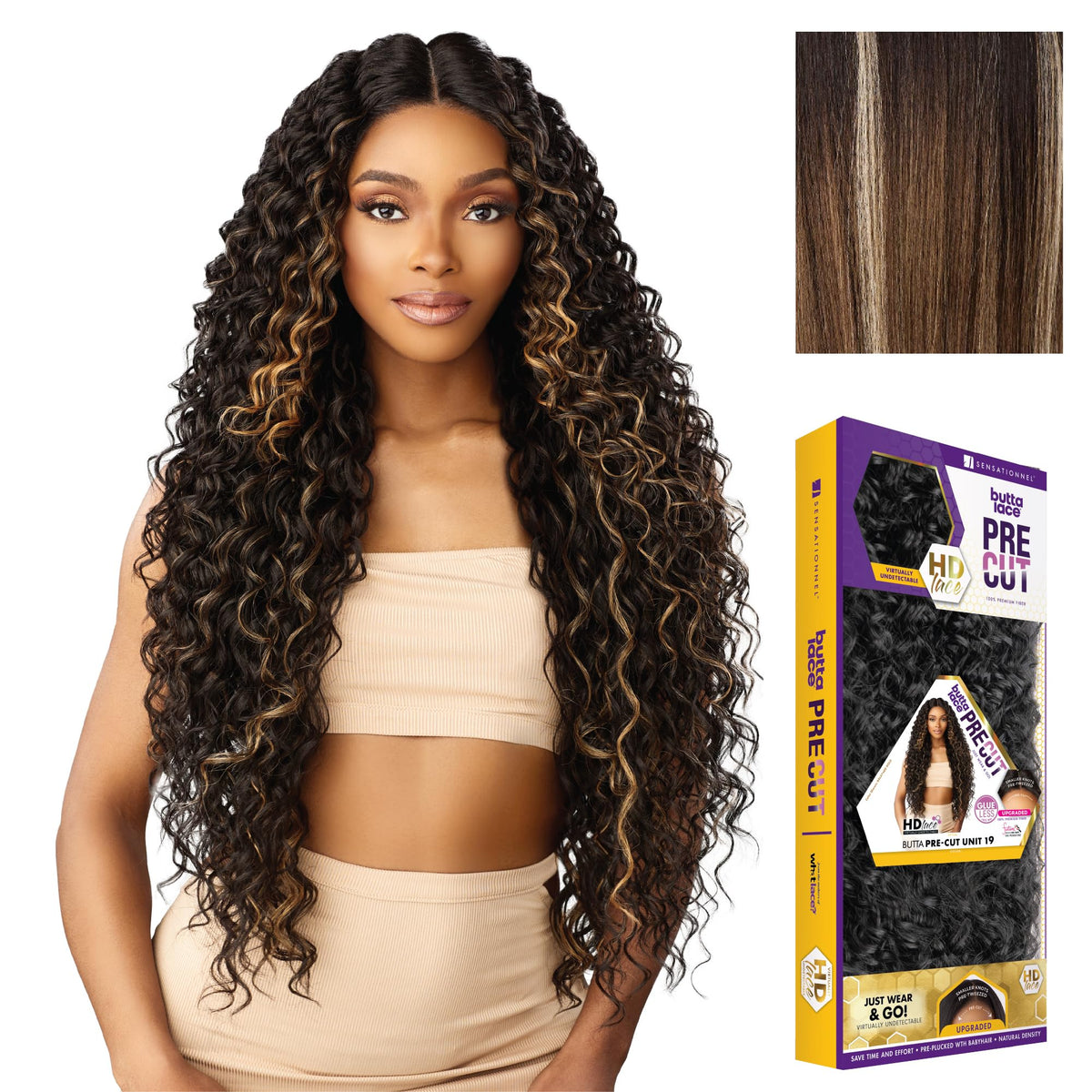 Sensationnel Butta Lace Precut Wig-Unit 19, BALAYAGEMOCHA