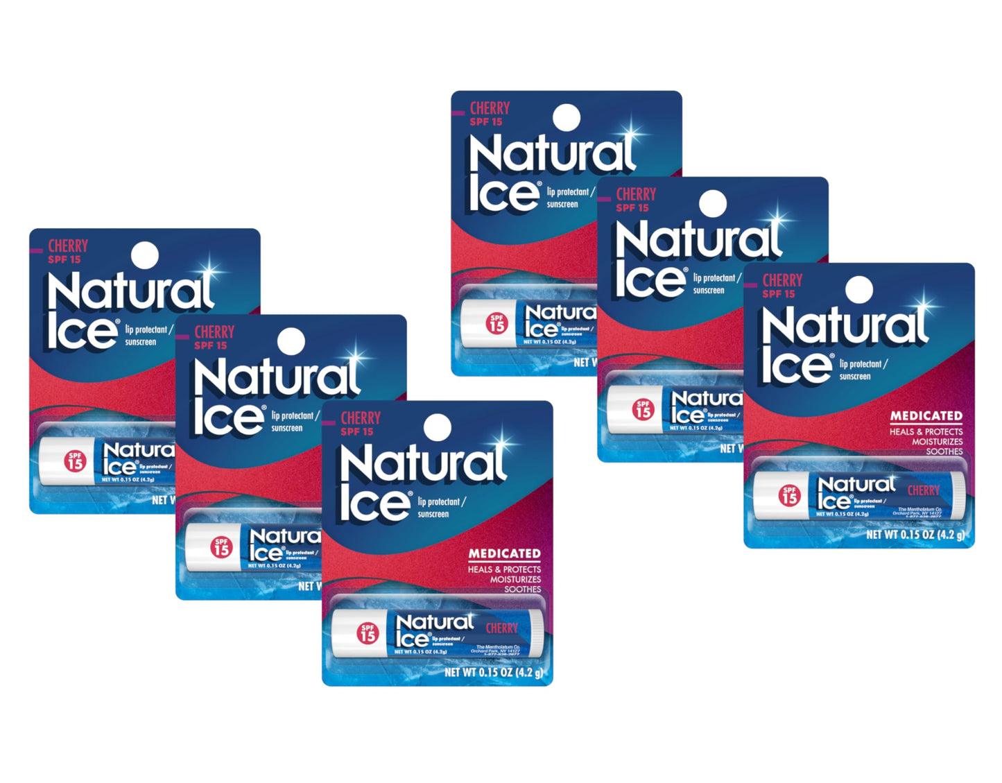 Mentholatum Natural Ice Cherry SPF 15 Medicated Lip Balm, 0.15 Ounce (Pack of 6) Beauty and Personal Care Mentholatum