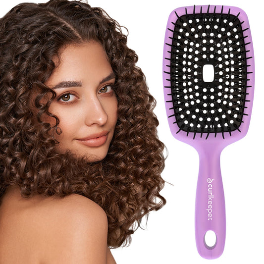 Curl Keeper Flexy Hair Brush, Purple - Detangling Hair Brush with Flexible Bristles for Shower Use, Combing Through Curls & Removing Tangles Beauty & Personal Care Curl Keeper
