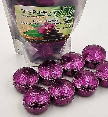 Spa Pure Eucalyptus & Lavender Aromatherapy: Shower Bombs USA Made with 100% Natural/Organic Essential Oils - Transform Your Shower (8 Count) Pack… Beauty & Personal Care Spa Pure