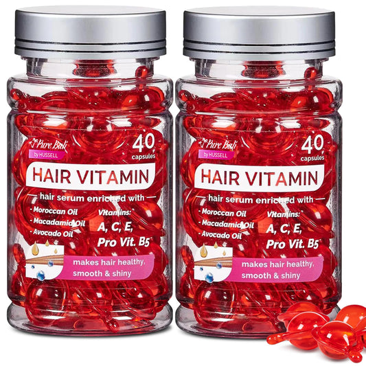 Pure Bali Hair Vitamins Moroccan Oil Capsules for Women & Men - Serum Enriched with Argan Oil & Avocado Oil for All Hair Type Frizzy Dry Curly Beauty & Personal Care Bali Secret