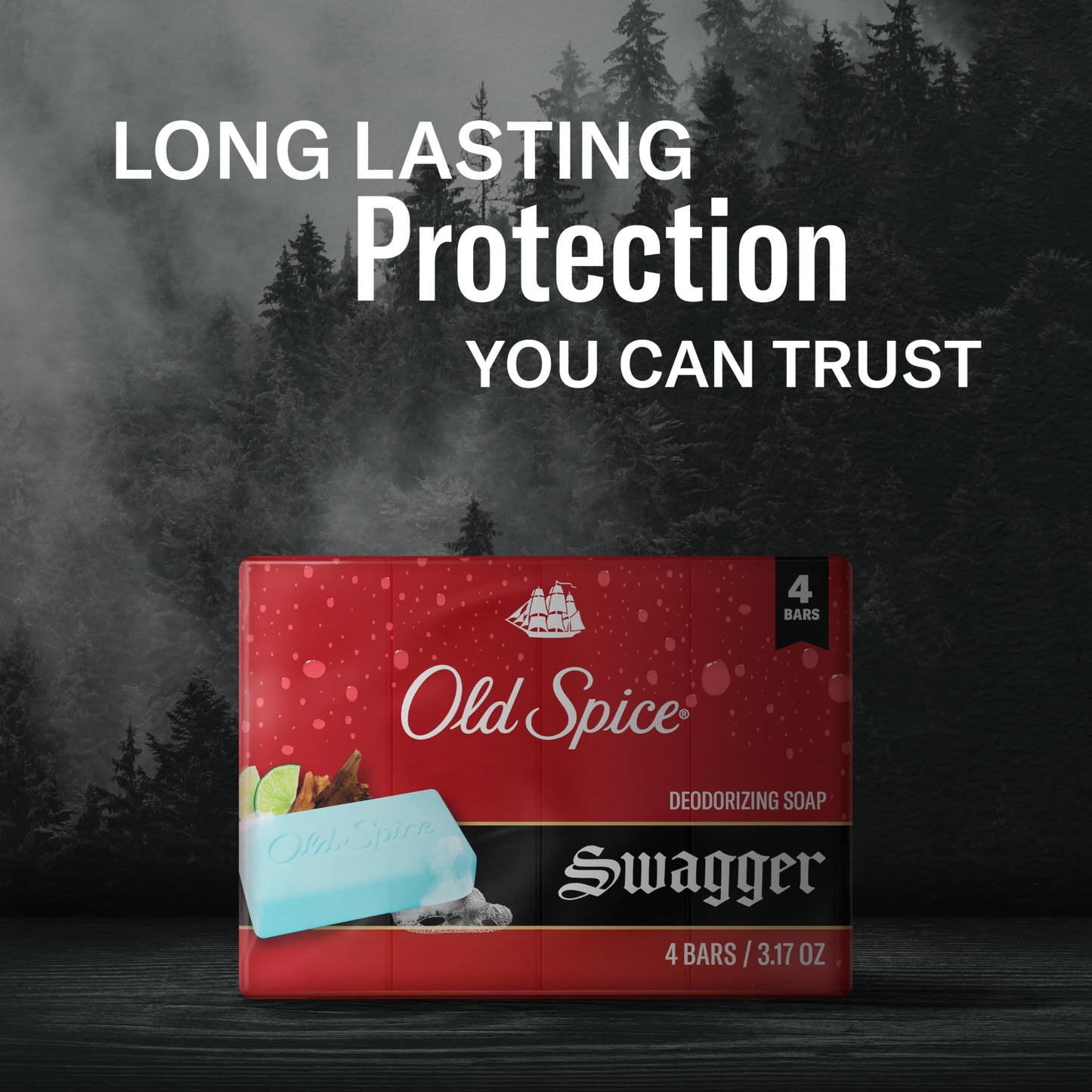 Old Spice Bar Soap for Men, Refreshing Clean to Wash Away Dirt & Odor, Cleansing Formula, Long-Lasting & Confidence-Boosting Fragrance, Swagger Beauty & Personal Care Old Spice