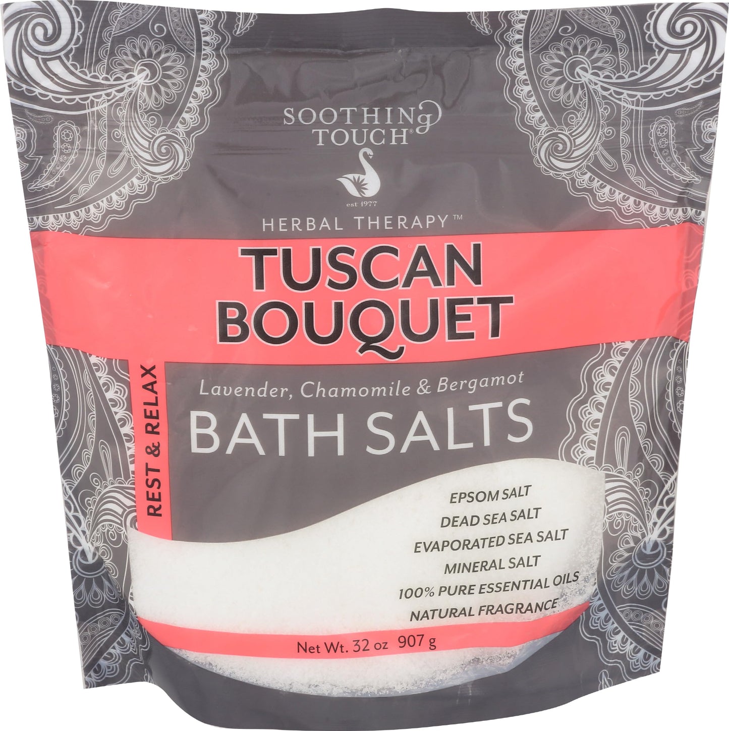 Soothing Touch Rest & Relax Tuscan Bouquet Bath Salts Lavender Chamomile & Bergamot, Floral, 32 Oz Beauty and Personal Care Soothing Touch