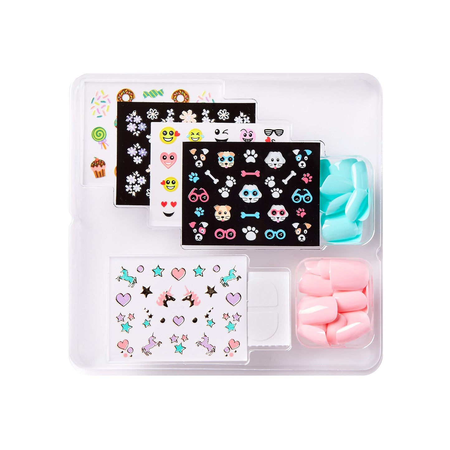 KISS Broadway Little Diva Nail Art Kit, Safe On Natural Nails, Mom Approved, Over 250 Nail Stickers, 48 Ready-To-Wear Petite Fake Nails & 48 Press-On Beauty & Personal Care KISS