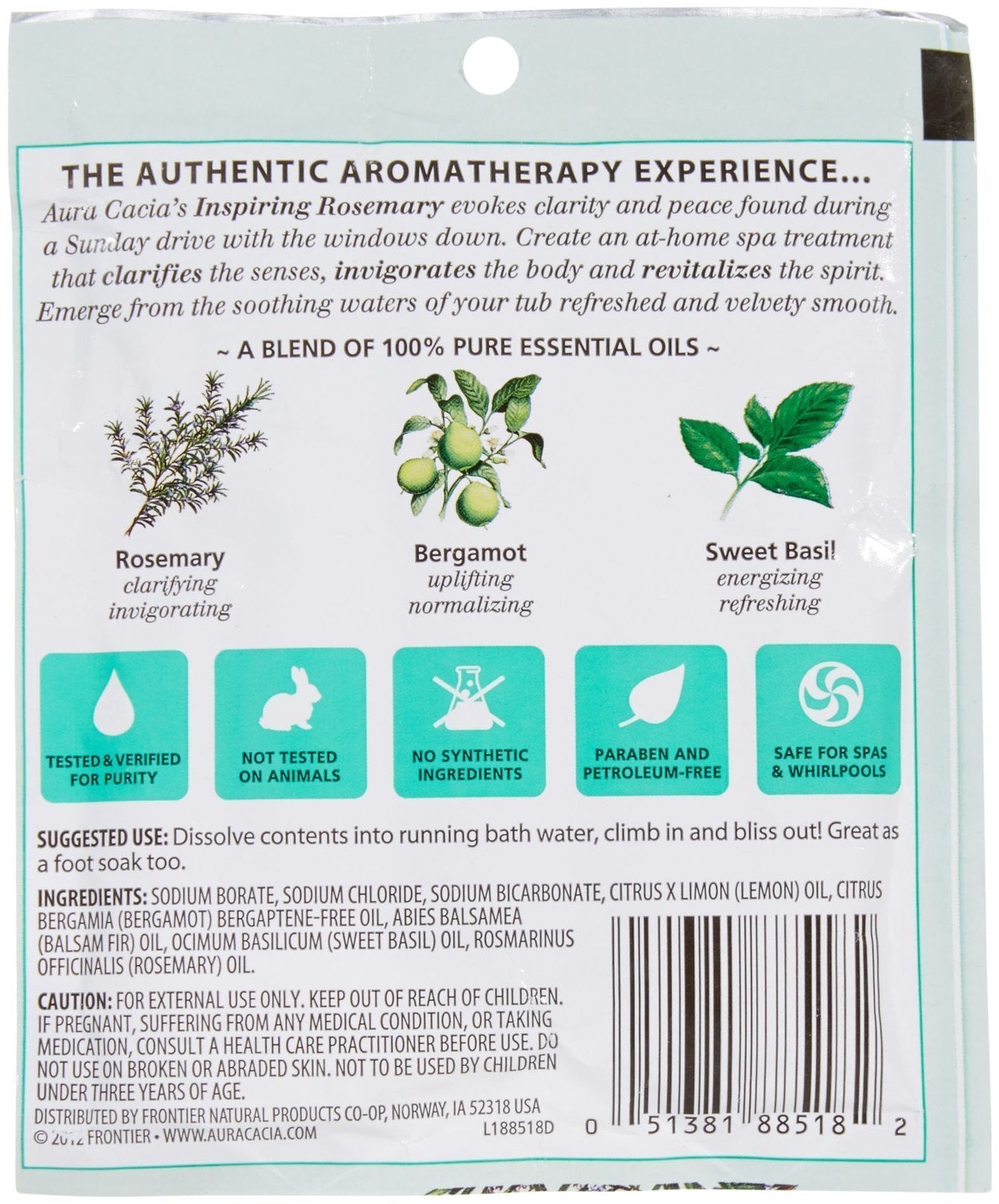 Aura Cacia Aromatherapy Mineral Bath, Inspiring Rosemary, 2.5 Ounce Packet (Pack of 3) Beauty & Personal Care Aura Cacia