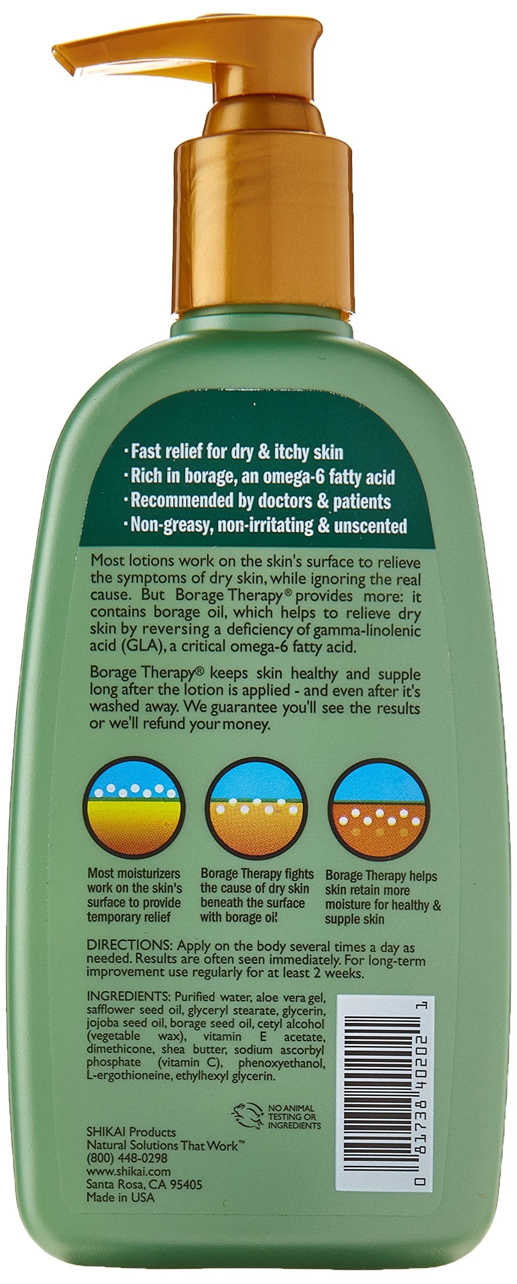 Shikai Lotion Dry Skin Therapy, Borage, 8 Fluid Ounce Beauty & Personal Care ShiKai