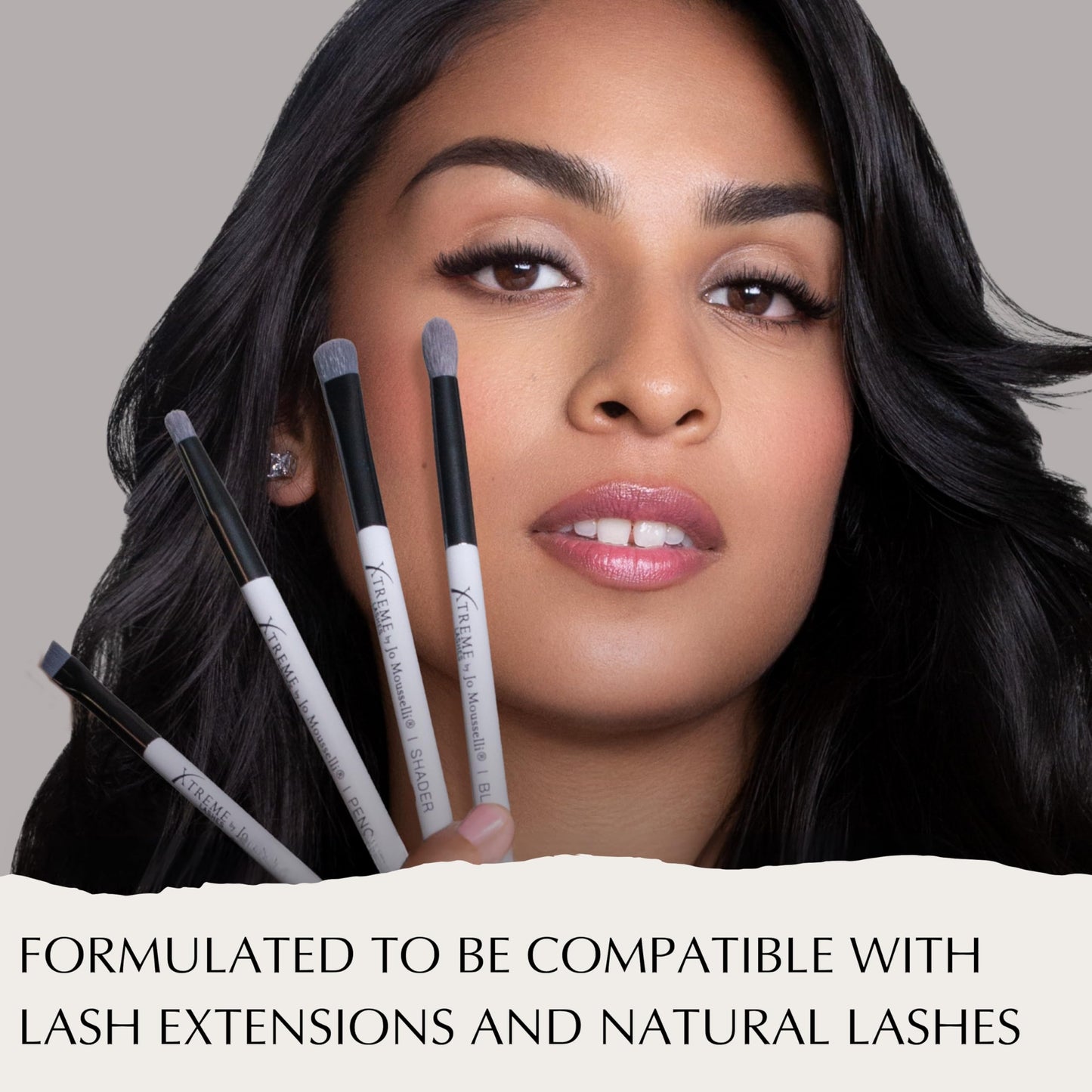 Xtreme Lashes Professional Angled Eye Makeup Brush, Gray, Precision Eyeliner & Brow Brush, Firm Soft Bristles for Defined Lines, Lash Extension Safe Beauty & Personal Care Xtreme Lashes