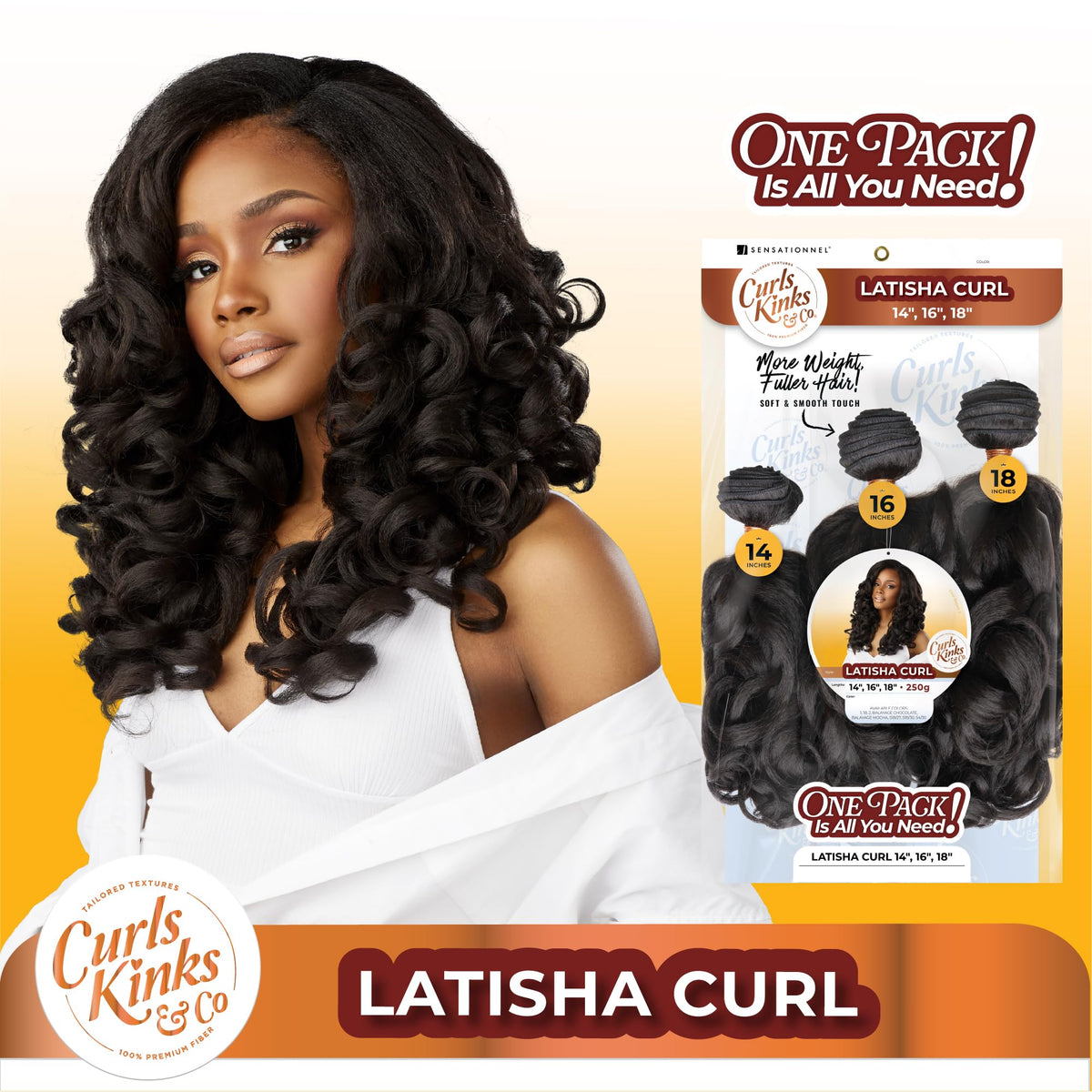 Sensationnel CKCO Bundle-Latisha Curl,14 16 18in, BALAYAGECHOCOLATE