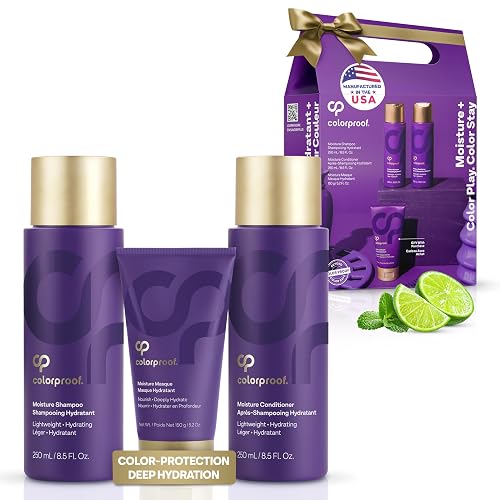 Colorproof Moisture Holiday Gift Set - Moisture Hair Shampoo (8.5 Fl. Oz.), Moisture Hair Conditioner (8.5 Fl. Oz.) with Moisture Masque Conditioner Beauty & Personal Care ColorProof
