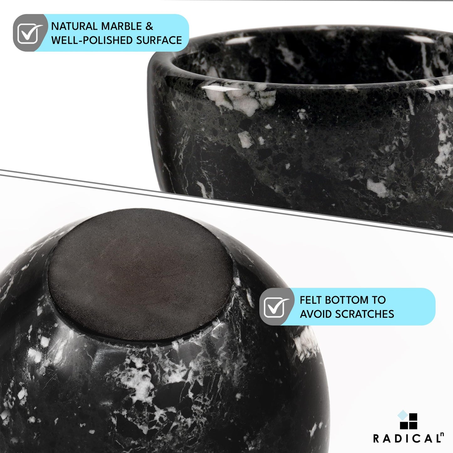 Radicaln Marble Shaving Bowl 3" Inch Black Handmade Shave Soap Holder for Men, Barber Accessories & Supplies, Luxury Stone Bowl for Shaving Cream Beauty and Personal Care Radicaln