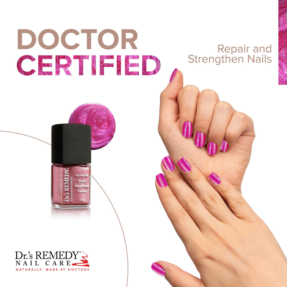 Dr’s Remedy Enriched Nail Polish: Non Toxic, All Natural, and Organic - Doctor Formulated: Strengthens, Restores, Heals, and Protects '24-Free' Beauty & Personal Care Dr.'s Remedy