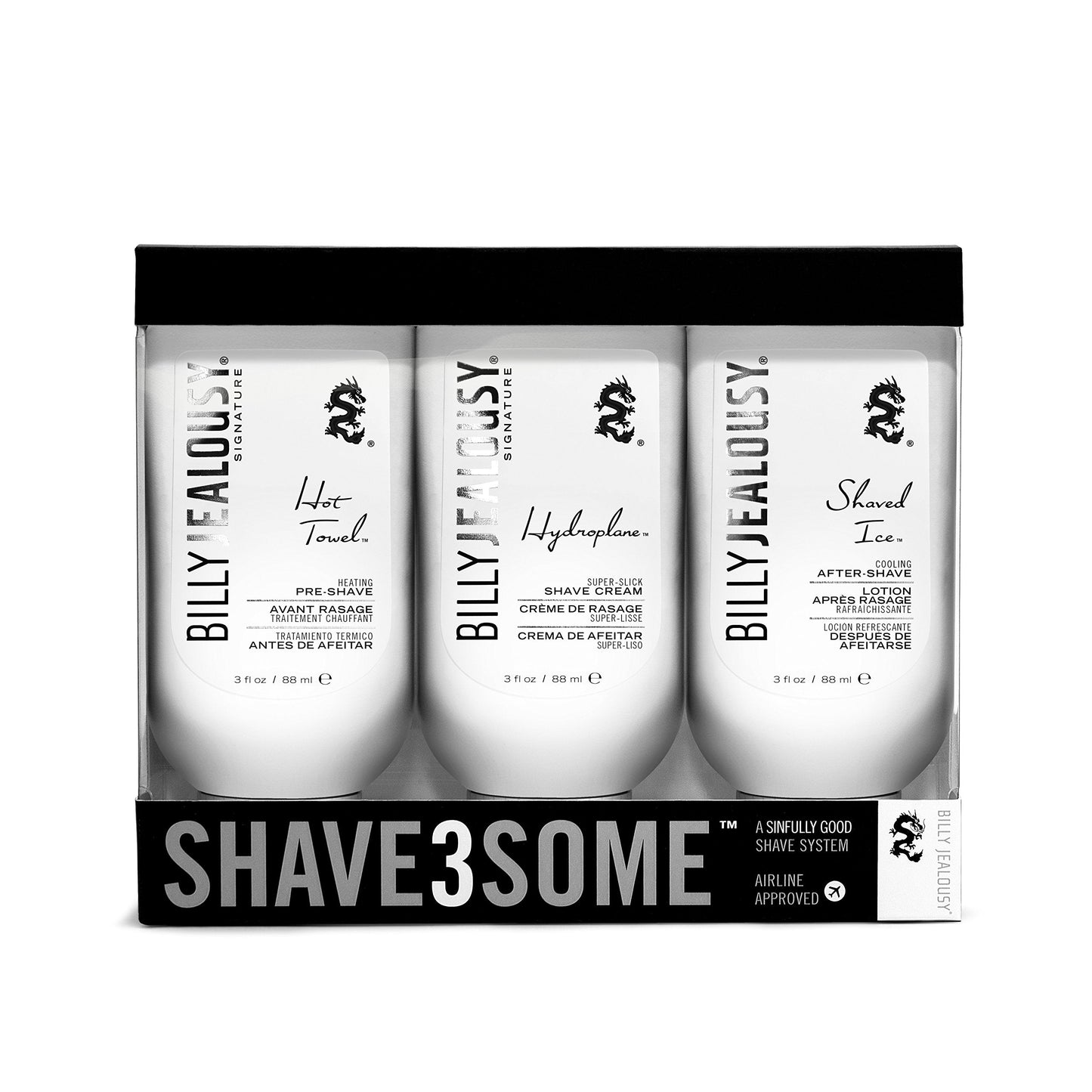 Billy Jealousy Shave3some Travel-Size Trio Shaving Kit for Men with Heating Pre-Shave, Super Slick Shave Cream and Cooling After-Shave, Citrus Scent Beauty and Personal Care Billy Jealousy