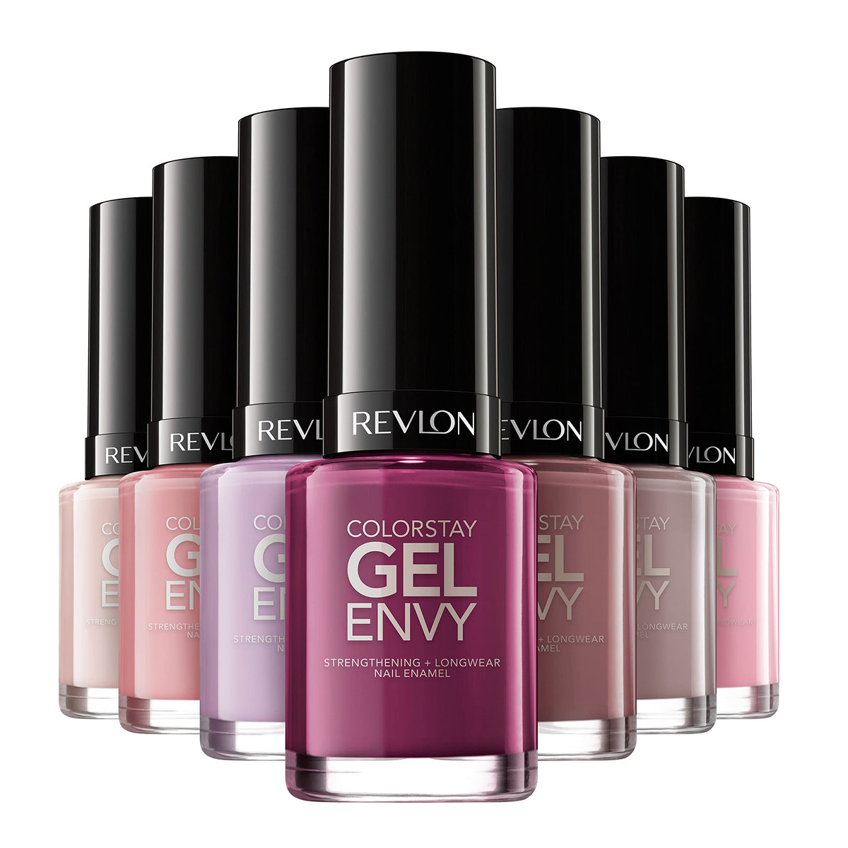 Revlon ColorStay Gel Envy Longwear Nail Polish, with Built-in Base Coat & Glossy Shine Finish, in Black/Grey, 520 Blackjack, 0.4 oz Beauty & Personal Care REVLON