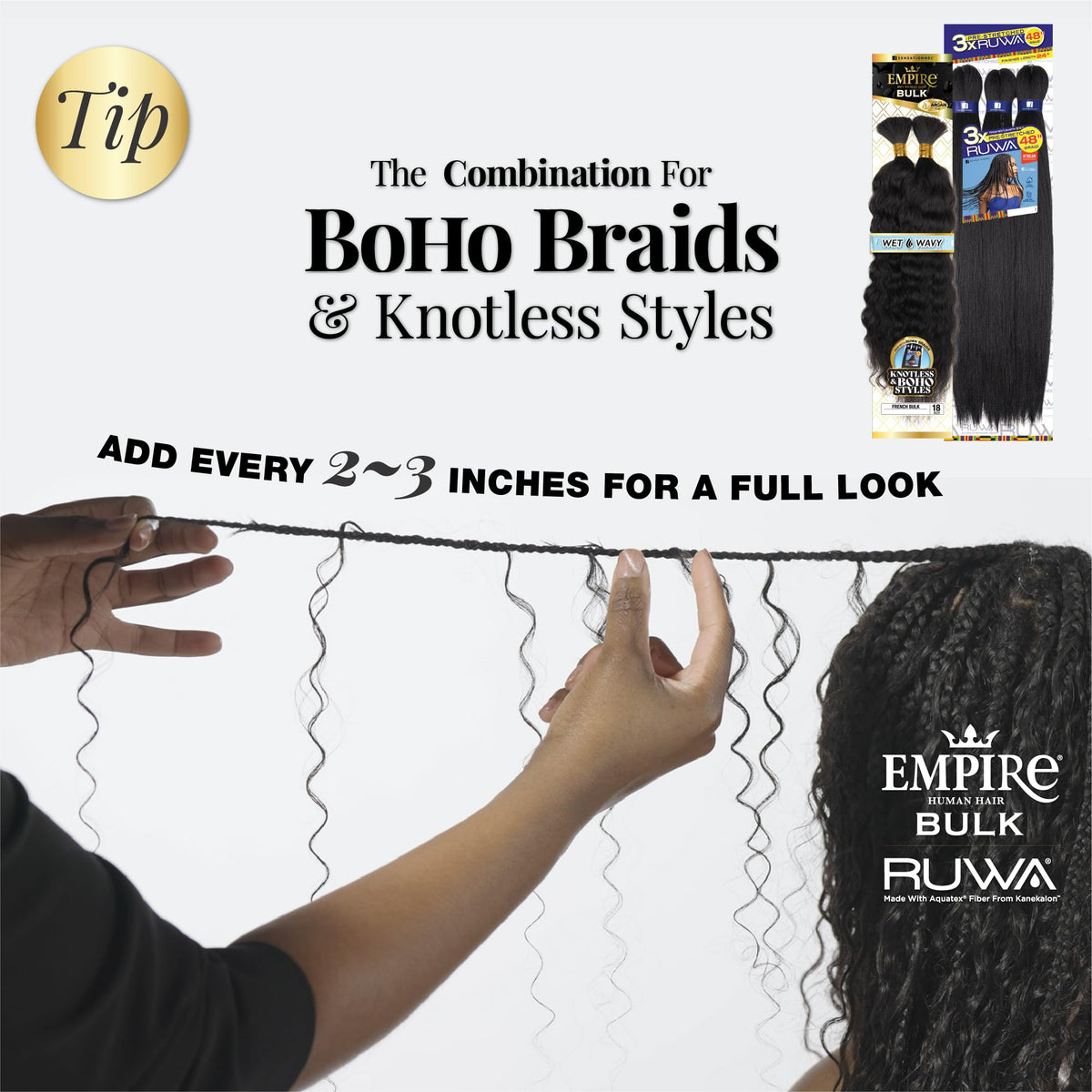 Sensationnel Empire Bulk Braiding-Wet and Wavy French,18in, 27 HONEYBLONDE