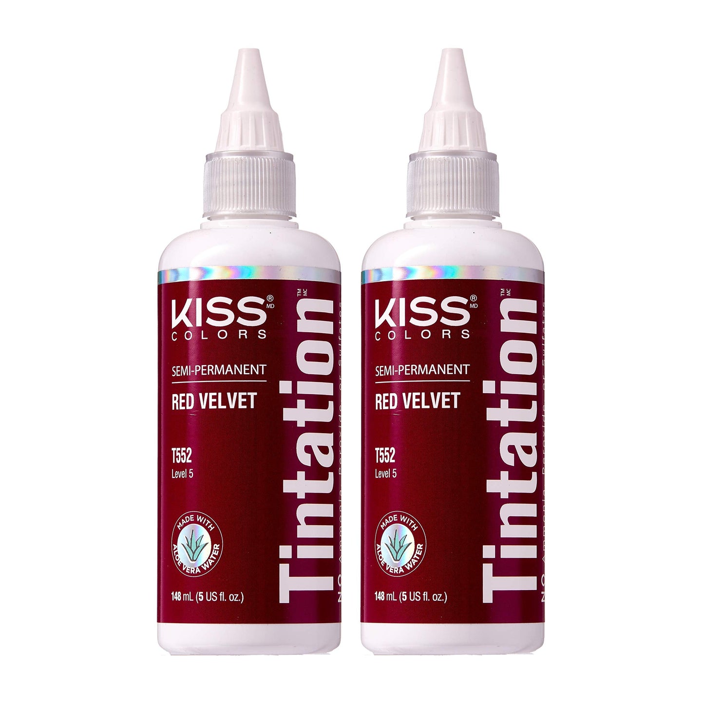 Red by Kiss Tintation Semi-Permanent Hair Color, Aloe Vera Water Based, Argan Oil, Olive Oil, Collagen & Keratin, Long-Lasting Color Dye (Red Velvet Beauty & Personal Care Red by Kiss
