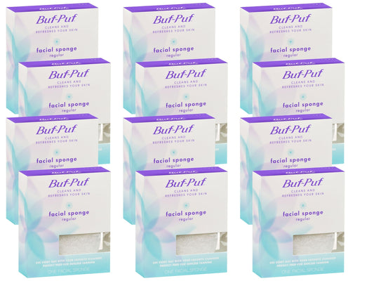 Buf-Puf Facial Sponge, Dermatologist Developed, Removes Deep Down Dirt & Makeup That Causes Breakouts and Blackheads, Reusable, Exfoliating, White, 12 Beauty and Personal Care Buf-Puf