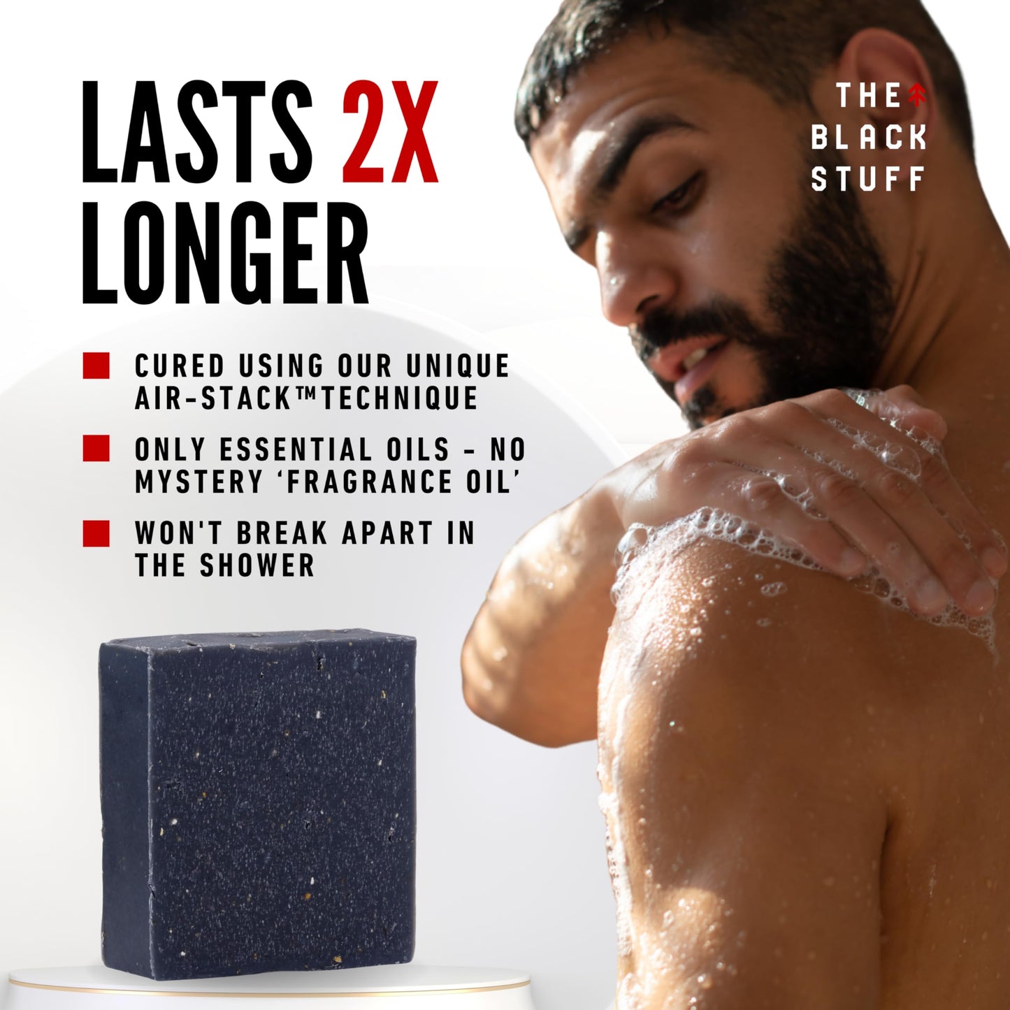 The Black Stuff Pine Tar Soap - Mens Bar Soap Made with Pine Tar, Organic Ingredients and Essential Oils - Handmade Cold Process Body Soap for Men Beauty & Personal Care The Black Stuff