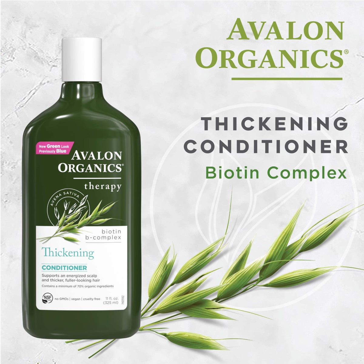 Avalon Organics All Natural Biotin B-Complex Therapy Conditioner, 11 Fl Oz