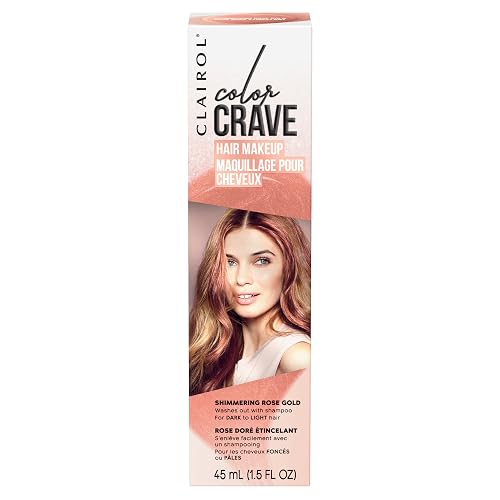 Clairol Color Crave Temporary Hair Color Makeup, Shimmering Rose Gold Hair Color, 1 Count Beauty & Personal Care Clairol