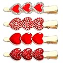 PHALIN 4PCS Valentine’s Day Hair Clips Rhinestone Heart Hairpins for Women Sweet Love Alligator Clips Barrettes Sparkling Styling Hair Accessory (4PCS Beauty & Personal Care PHALIN