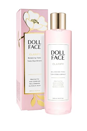 Doll Face Clarify Balancing Toner Glycolic Acid, Willow Bark and Enzymes, for Facial Soothing, Facial Toning 8oz Beauty & Personal Care Doll Face
