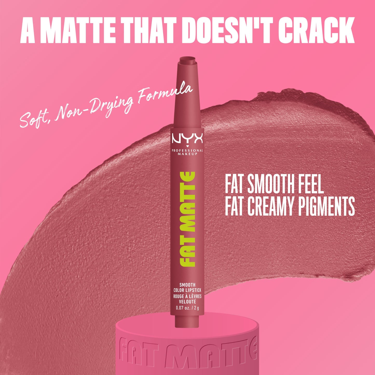 NYX PROFESSIONAL MAKEUP Fat Matte Lipstick, Pigmented, Smoothing, & Non-Drying Lip Crayon, Long Lasting Lip Makeup, Vegan & Cruelty Free - Blush Beauty & Personal Care NYX PROFESSIONAL MAKEUP