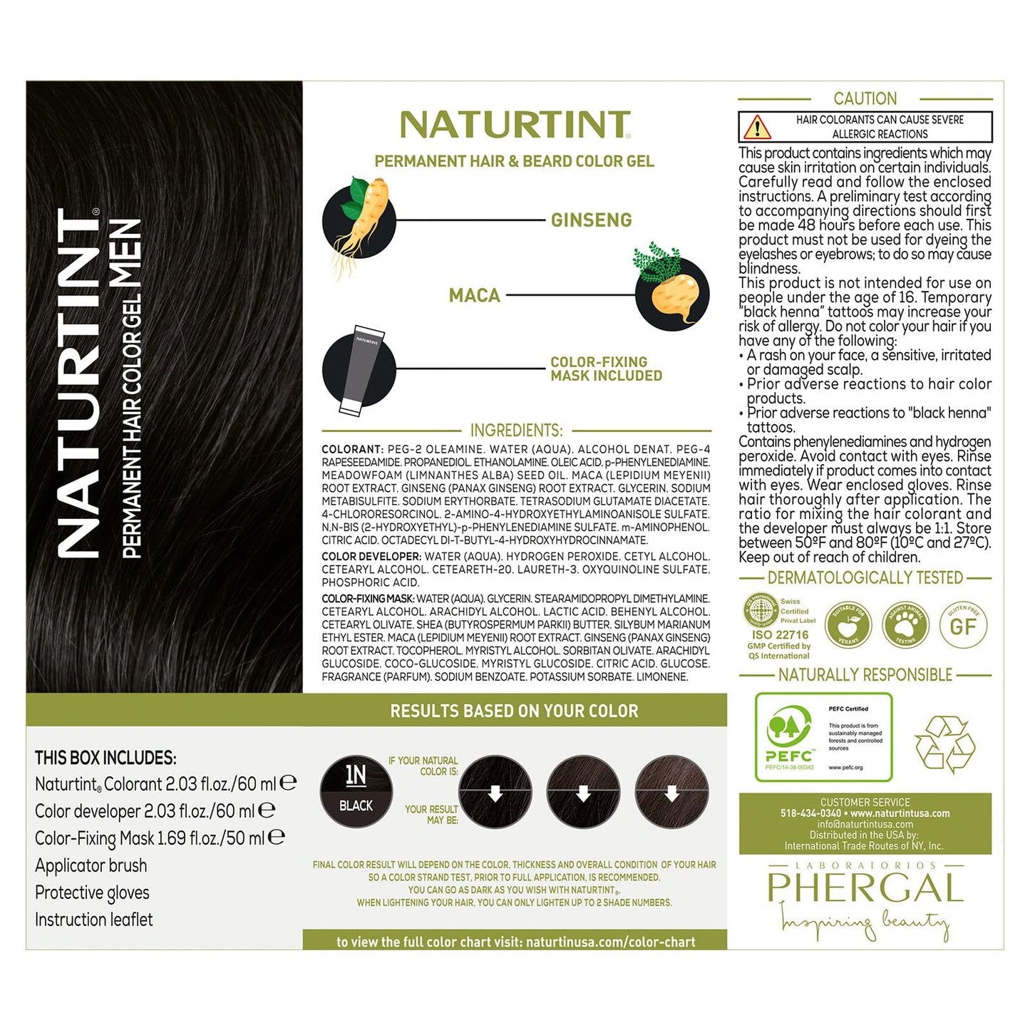 Naturtint Mens Permanent Hair Color for Hair Beard and Mustache (1N Black) Beauty & Personal Care Naturtint
