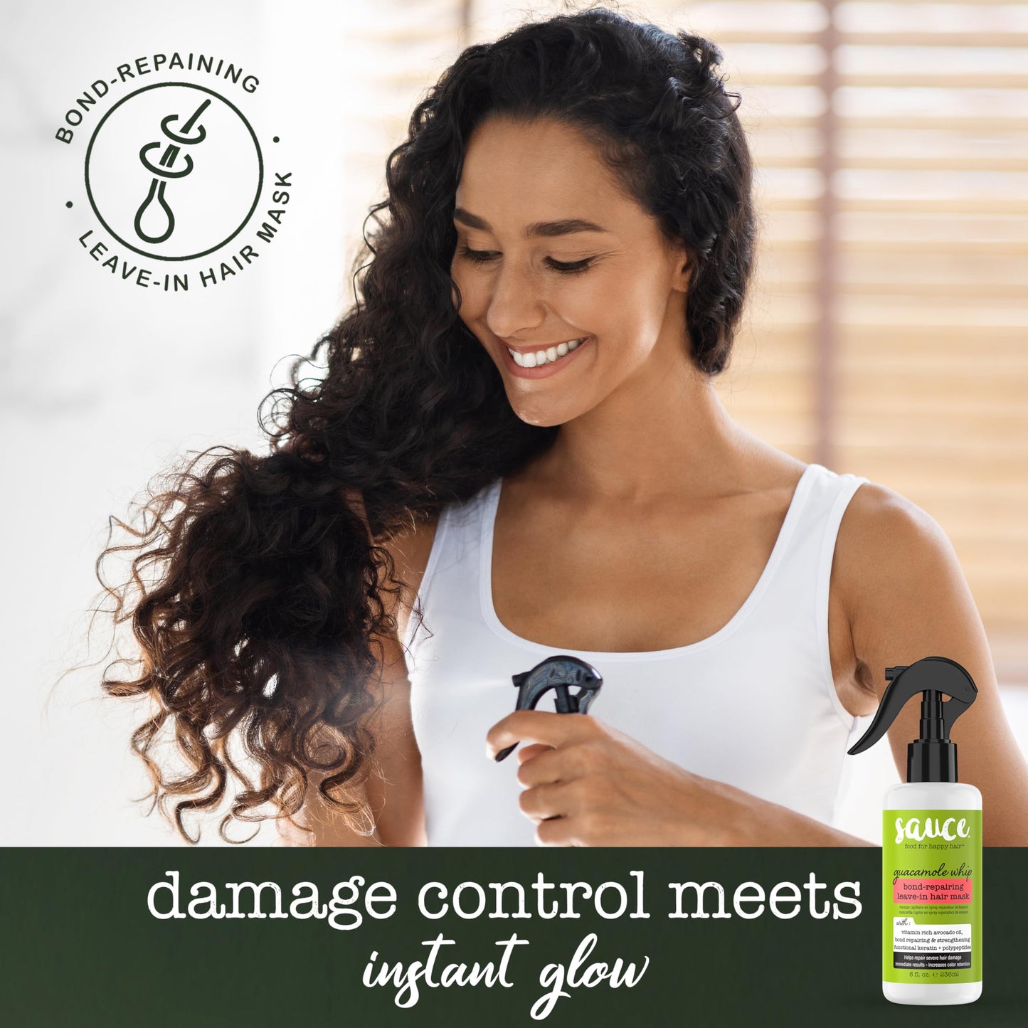 SAUCE BEAUTY Bond-Repairing Leave-In Hair Mask, Guacamole Whip, 8 fl oz (236 ml) Beauty & Personal Care SAUCE BEAUTY
