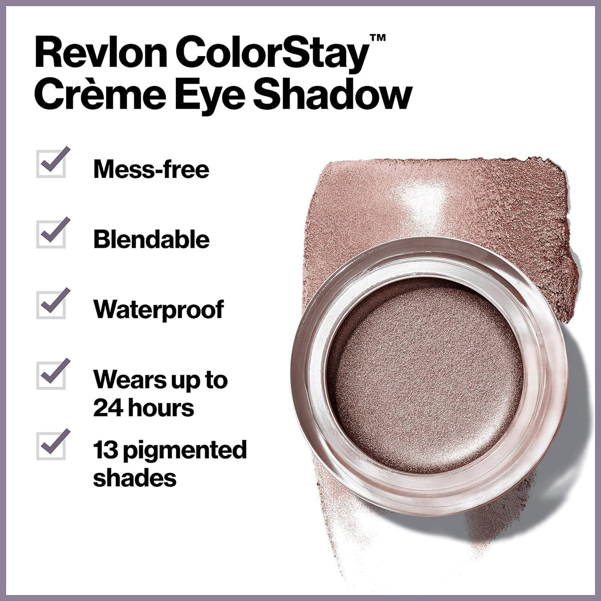 Revlon Crème Eyeshadow, ColorStay 24 Hour Eye Makeup, Highly Pigmented Cream Formula in Blendable Matte & Shimmer Finishes, 740 Black Currant, 0.16 Oz Beauty & Personal Care REVLON