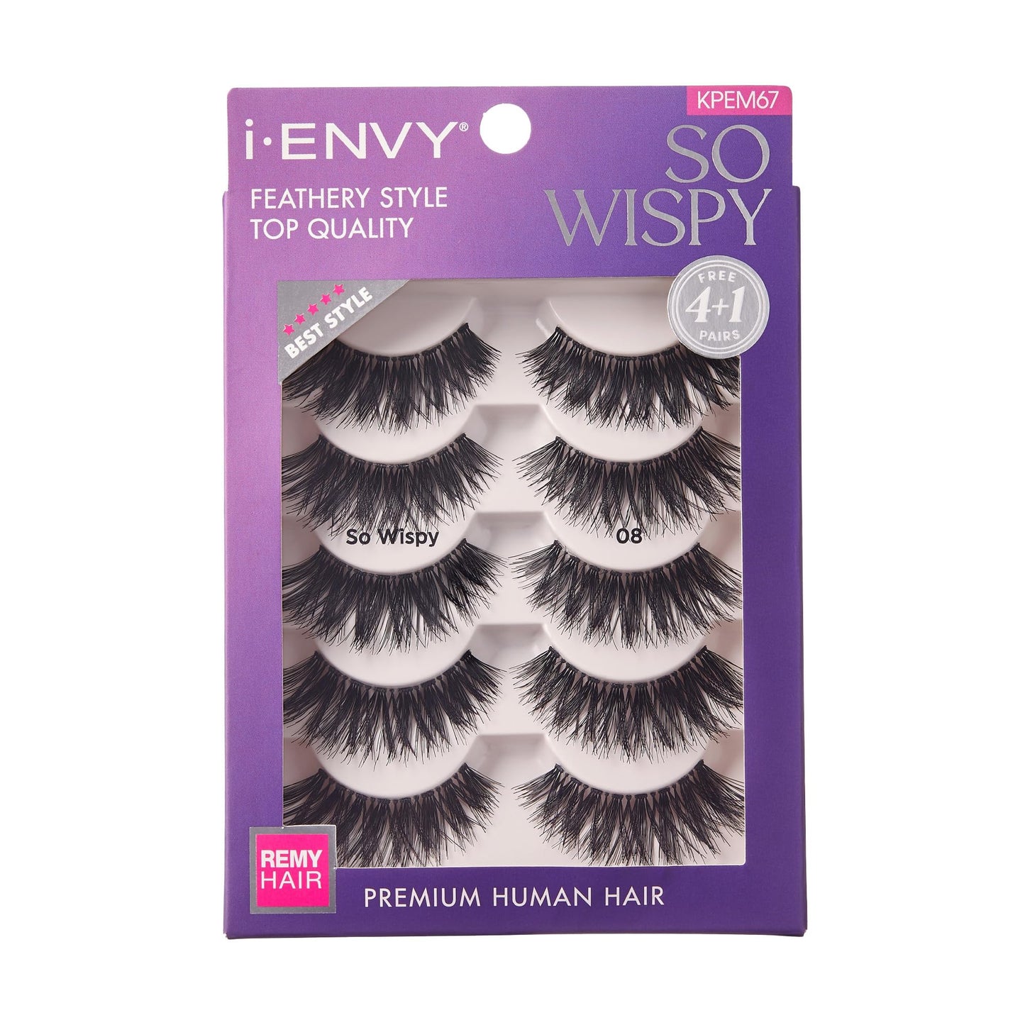 i-ENVY 5 Pairs So Wispy False Lashes, Premium Quality 100% Human Hair, Fluffy Feathered Eyelashes With Volume & Curl, Natural Look, Lightweight Beauty & Personal Care i•ENVY