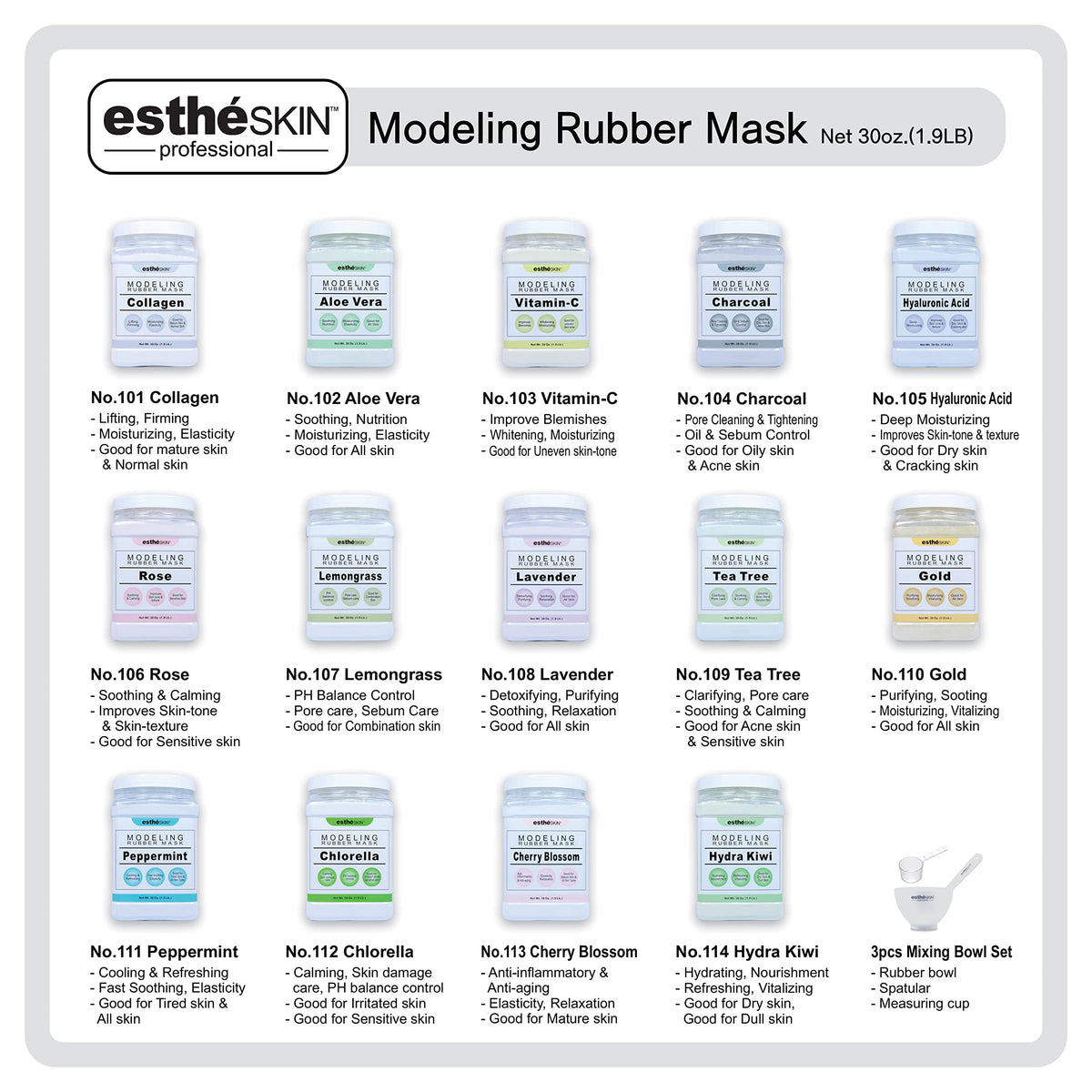 estheSKIN Peel Off Type Modeling Rubber Mask Powder Jar for Facial Skin Care Treatment (30oz) 850g, Measuring Spoon Included (30oz, 106.Rose) Beauty & Personal Care estheSKIN